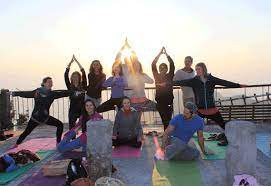 Student Practicing Yoga In Kunjapuri Temple