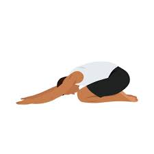 Person performing the Child's Pose (Balasana) in yoga