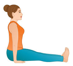 Woman sitting on the floor in Staff Pose (Dandasana)