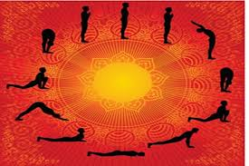 12 Poses of Sun Salutation - Surya Namaskar Yoga Silhouettes