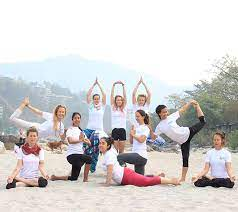 Group of people practicing yoga 