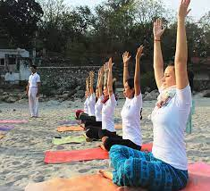 Group of people practicing seated yoga poses