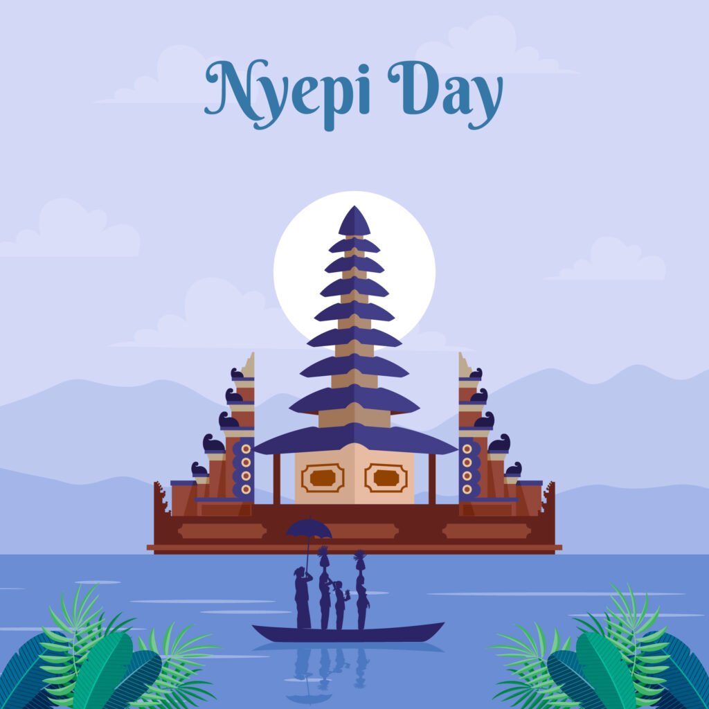 Nyepi Day featuring a traditional Balinese temple